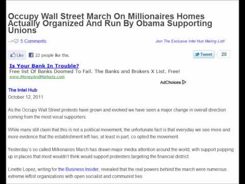 OWS March On Millionaires Homes Actually Organized And Run By Obama Supporting Socialists